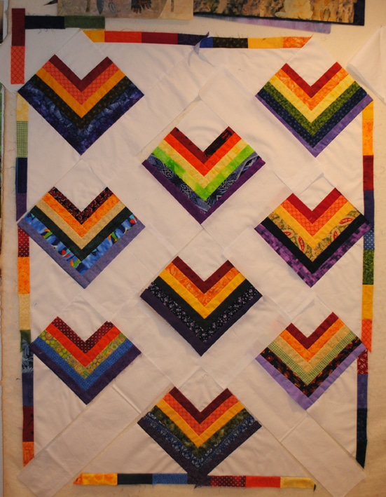 rainbow scrap quilt