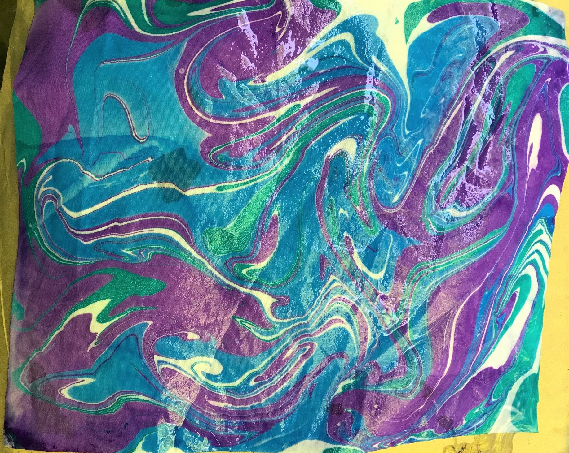blue and purple marbled fabric