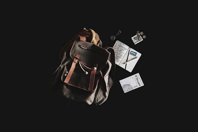 backpack and contents